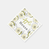 紙ナプキンとリンゴ描。 スタンダードカクテルナプキン (角)