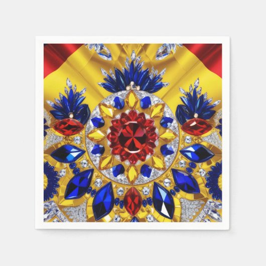 紙ナプキンとルーマニアの色デザイン スタンダードカクテルナプキン (正面)