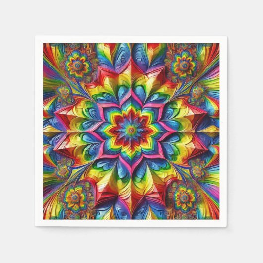 紙ナプキンとLGBTQカラーデザイン スタンダードカクテルナプキン (正面)