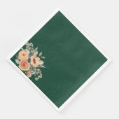 紙ナプキンエレガント、フローラ緑 (コーナー)
