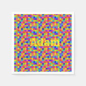 紙ナプキンカラフル、パズル スタンダードカクテルナプキン (正面)