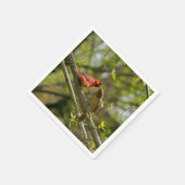 紙ナプキンキスをする、深紅色。 スタンダードカクテルナプキン (角)