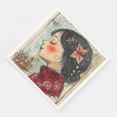 紙ナプキンクリスマスガールアートジャーナルVar01 (コーナー)