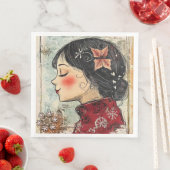 紙ナプキンクリスマスガールアートジャーナルVar01 (インサイチュ)