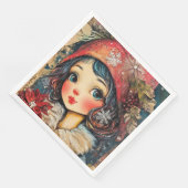 紙ナプキンクリスマスガールアートジャーナルVar07 (コーナー)