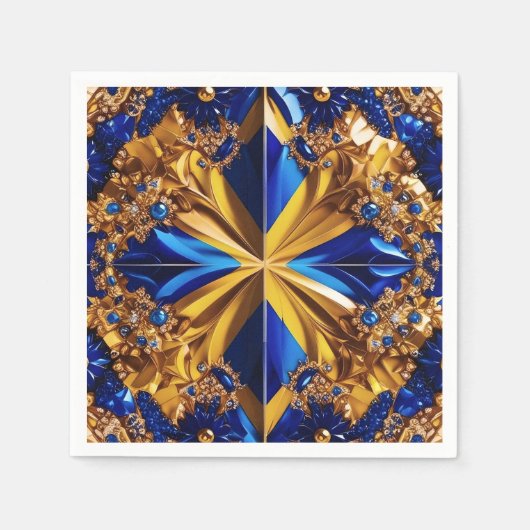 紙ナプキンスウェーデンカラーズデザイン スタンダードカクテルナプキン (正面)