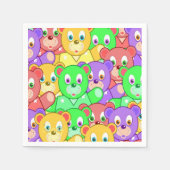 紙ナプキンスカラフルテディベア スタンダードカクテルナプキン (正面)