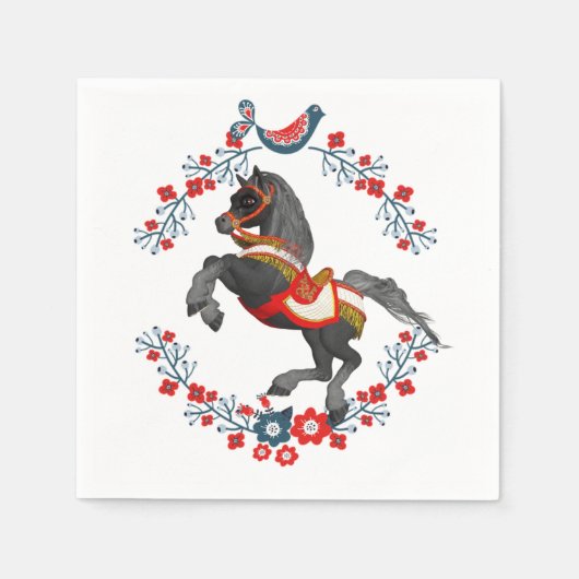 紙ナプキンスカラフル、ホースフローラ スタンダードカクテルナプキン (正面)