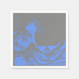 紙ナプキンスザ素晴らしウェーブブルー&グレー スタンダードカクテルナプキン