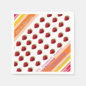 紙ナプキンスストライプストロベリー スタンダードカクテルナプキン (正面)