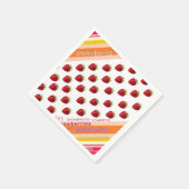 紙ナプキンスストライプストロベリー スタンダードカクテルナプキン (角)