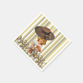 紙ナプキンスストライプ、ヴィンテージフローラ スタンダードカクテルナプキン (角)