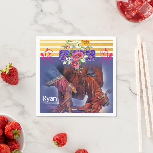 紙ナプキンスストライプ、踊りフローラ スタンダードカクテルナプキン (インサイチュ)