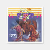 紙ナプキンスストライプ、踊りフローラ スタンダードカクテルナプキン (正面)