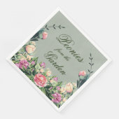 紙ナプキンスセット(50)庭の牡丹 (コーナー)