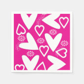 紙ナプキンスハッピーバレンタインデーホワイトハート スタンダードカクテルナプキン (正面)