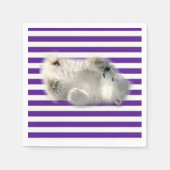 紙ナプキンスパープルストライプサイポーラーベア スタンダードカクテルナプキン (正面)