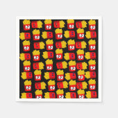 紙ナプキンスフランスのフライスブラック スタンダードカクテルナプキン (正面)