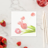 紙ナプキンスレトロピンクチューリップ花 スタンダードカクテルナプキン (インサイチュ)
