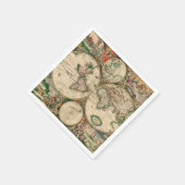 紙ナプキンスヴィンテージワールドマップ1689 スタンダードカクテルナプキン (角)