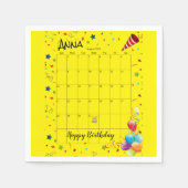 紙ナプキンス威厳がある、ハッピーバースデー2022黄 スタンダードカクテルナプキン (正面)