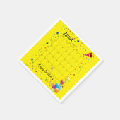 紙ナプキンス威厳がある、ハッピーバースデー2022黄 スタンダードカクテルナプキン (角)