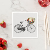 紙ナプキンス白い自転車の花 スタンダードカクテルナプキン (インサイチュ)