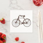 紙ナプキンス自転車ホワイトブラウン スタンダードカクテルナプキン (インサイチュ)