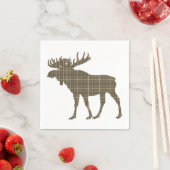 紙ナプキンス茶色の格子柄のムース スタンダードカクテルナプキン (インサイチュ)