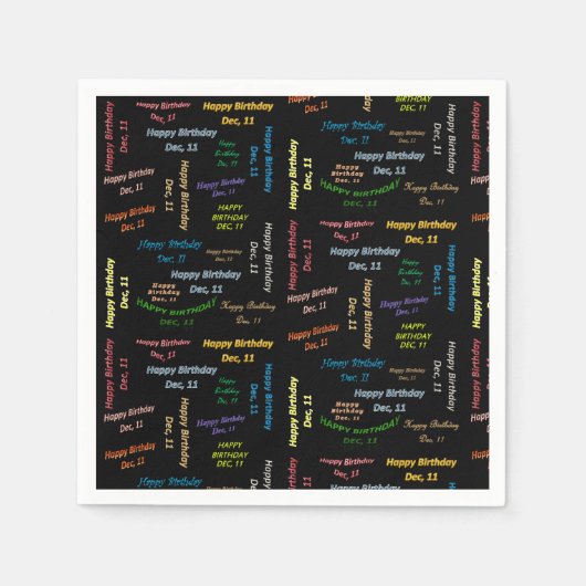 紙ナプキンス12月11誕生日 スタンダードカクテルナプキン (正面)