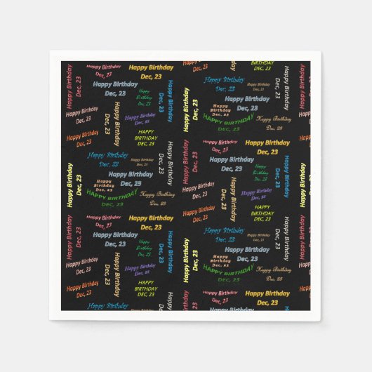 紙ナプキンス12月23誕生日 スタンダードカクテルナプキン (正面)
