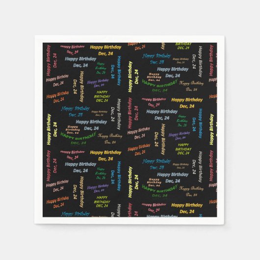 紙ナプキンス12月24誕生日 スタンダードカクテルナプキン (正面)