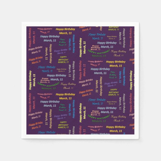 紙ナプキンス3月11誕生日 スタンダードカクテルナプキン (正面)