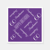 紙ナプキンス60歳の誕生日パーティー繰り返し名前 スタンダードカクテルナプキン (正面)