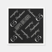 紙ナプキンス65thバースデーパーティーの繰り返し名前 スタンダードカクテルナプキン (正面)