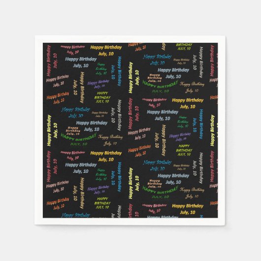 紙ナプキンス7月10誕生日 スタンダードカクテルナプキン (正面)