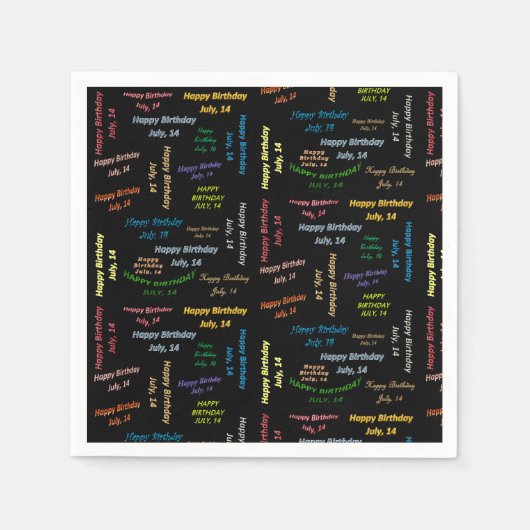 紙ナプキンス7月14誕生日 スタンダードカクテルナプキン (正面)