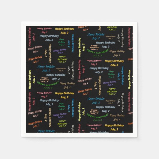 紙ナプキンス7月2誕生日 スタンダードカクテルナプキン (正面)