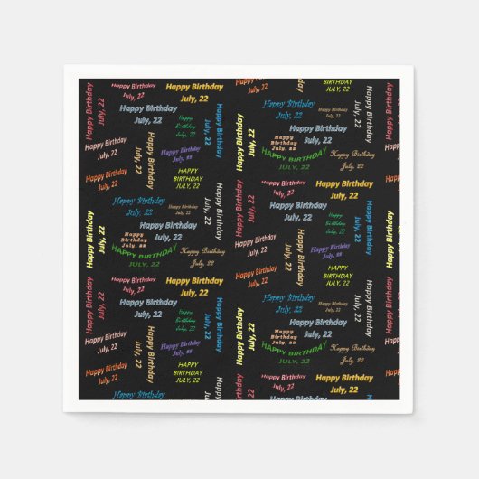 紙ナプキンス7月22誕生日 スタンダードカクテルナプキン (正面)