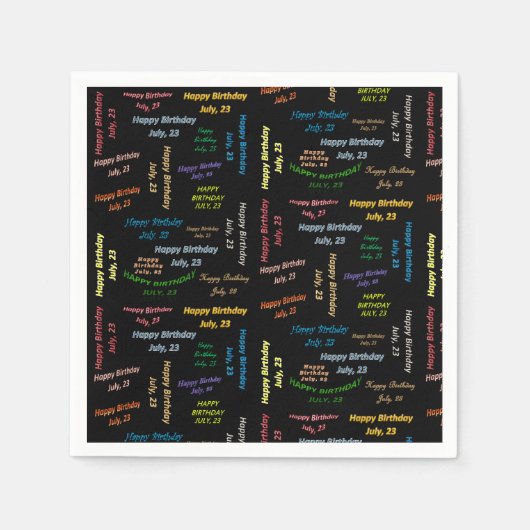 紙ナプキンス7月23誕生日 スタンダードカクテルナプキン (正面)
