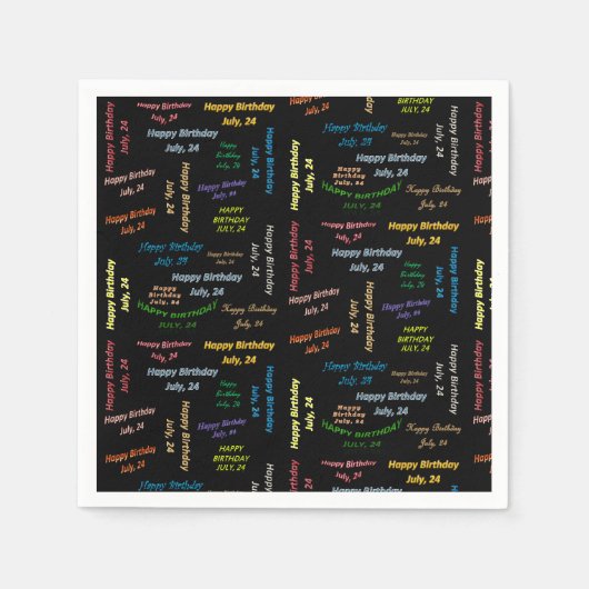 紙ナプキンス7月24誕生日 スタンダードカクテルナプキン (正面)