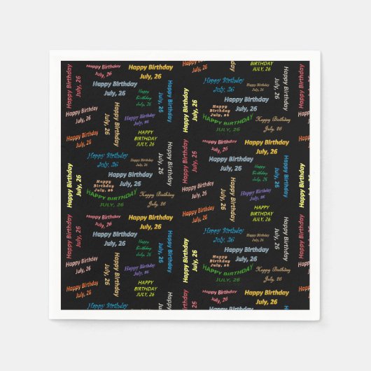 紙ナプキンス7月26誕生日 スタンダードカクテルナプキン (正面)