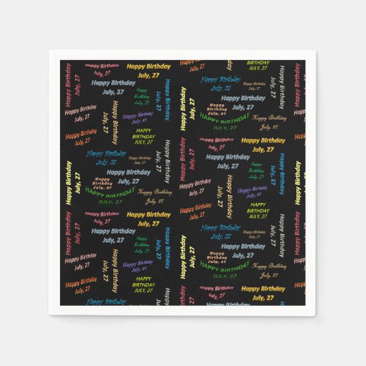 紙ナプキンス7月27誕生日 スタンダードカクテルナプキン (正面)