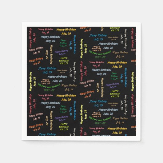 紙ナプキンス7月29誕生日 スタンダードカクテルナプキン (正面)