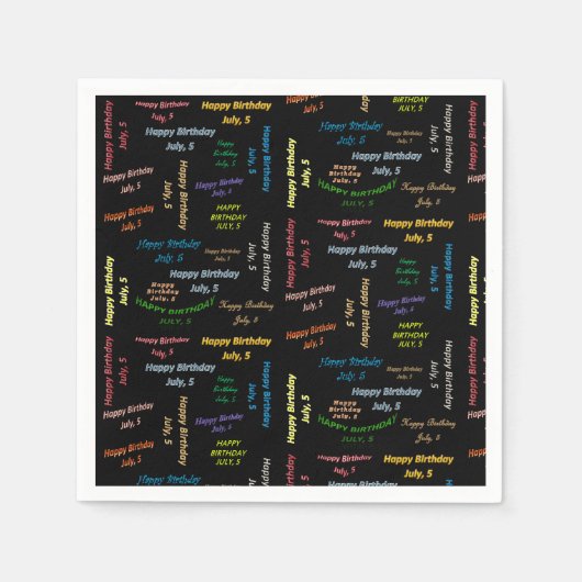 紙ナプキンス7月5誕生日 スタンダードカクテルナプキン (正面)