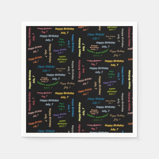 紙ナプキンス7月7誕生日 スタンダードカクテルナプキン (正面)