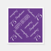 紙ナプキンス75歳の誕生日パーティー繰り返し名前 スタンダードカクテルナプキン (正面)