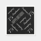 紙ナプキンス75歳の誕生日パーティー繰り返し名前 スタンダードカクテルナプキン (正面)