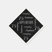 紙ナプキンス75歳の誕生日パーティー繰り返し名前 スタンダードカクテルナプキン (角)