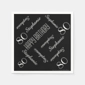 紙ナプキンス80歳の誕生日パーティー繰り返し名前 スタンダードカクテルナプキン (正面)